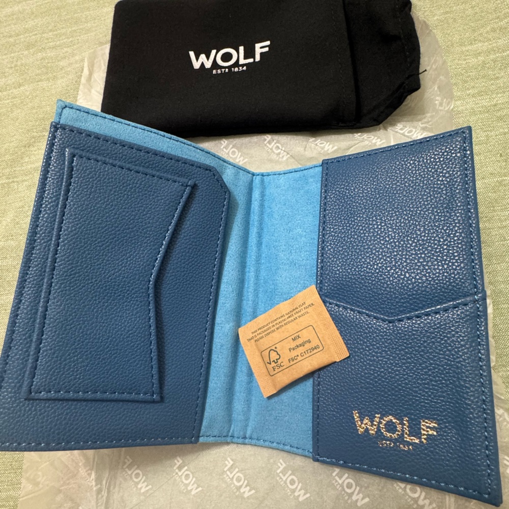WOLF Teal and Sky Blue Leather Wallet